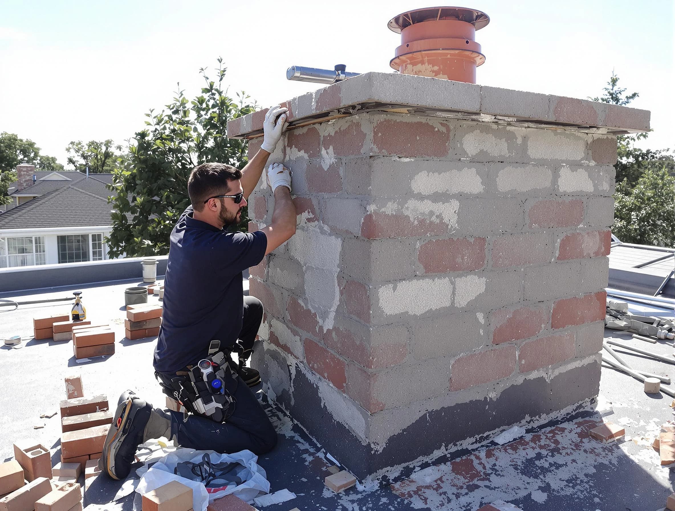 Advanced chimney repair process by Midfield Chimney Sweep in Midfield, AL