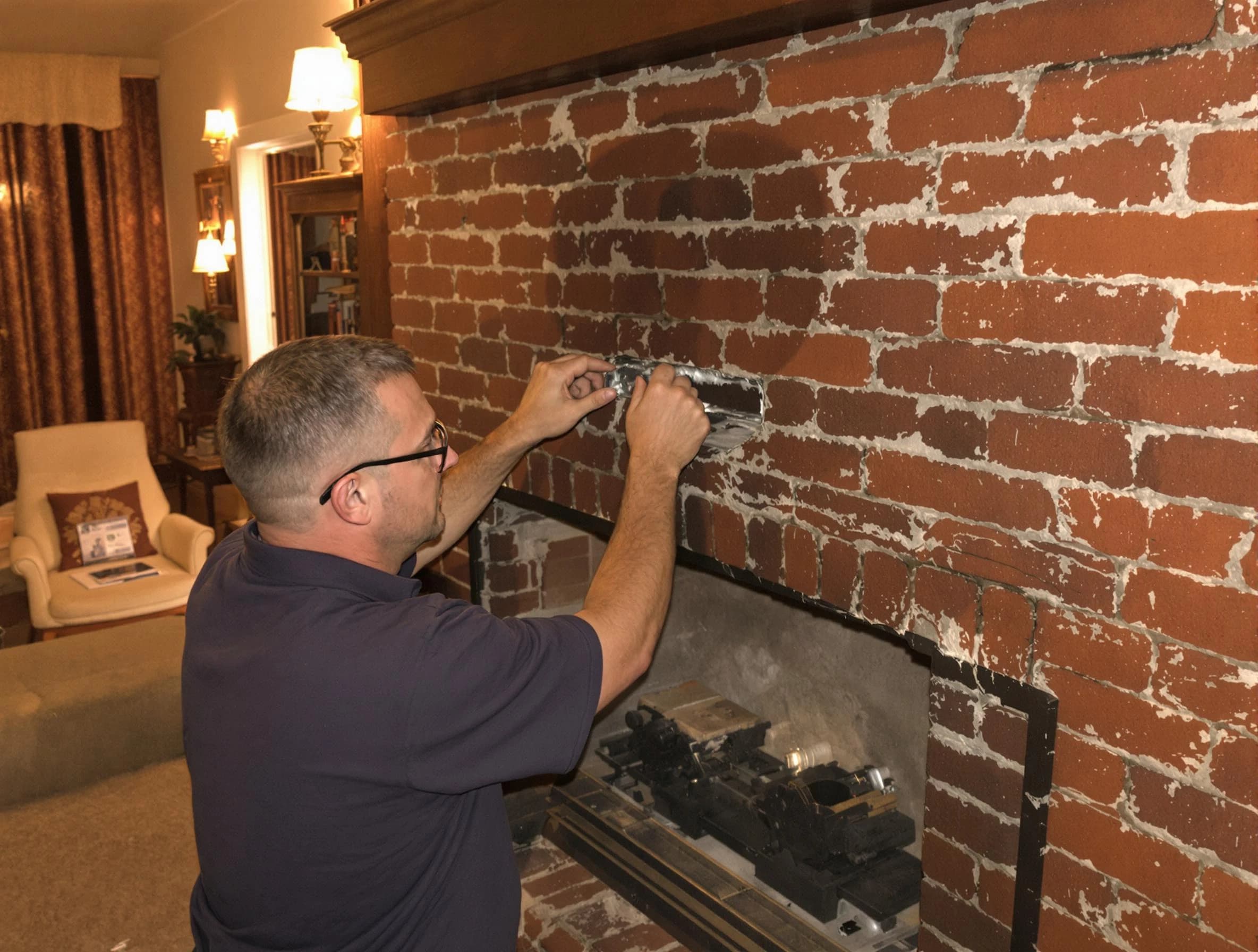 Midfield Chimney Sweep expert fixing a fireplace in Midfield, AL