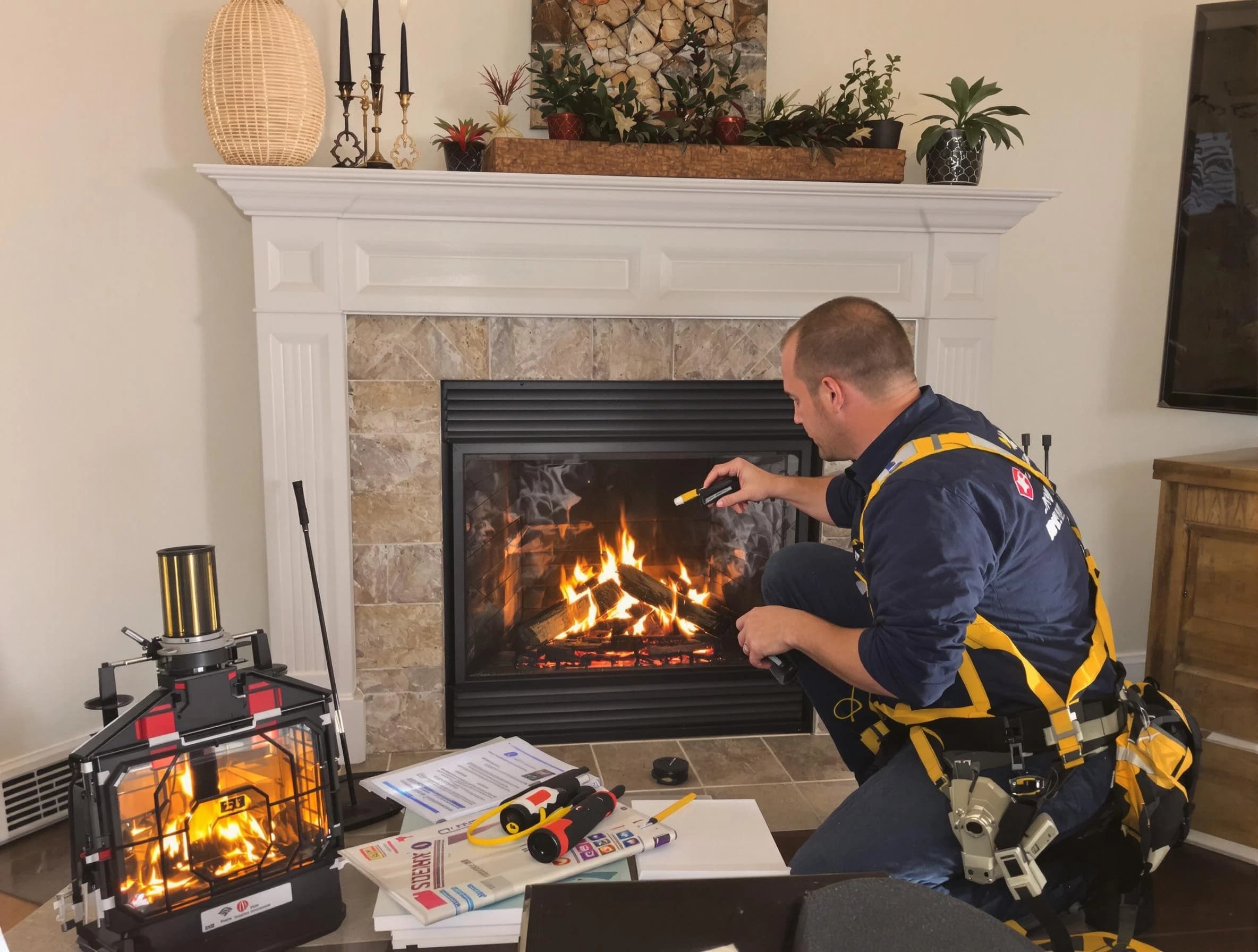 Safety-focused fireplace inspection by Midfield Chimney Sweep in Midfield, AL