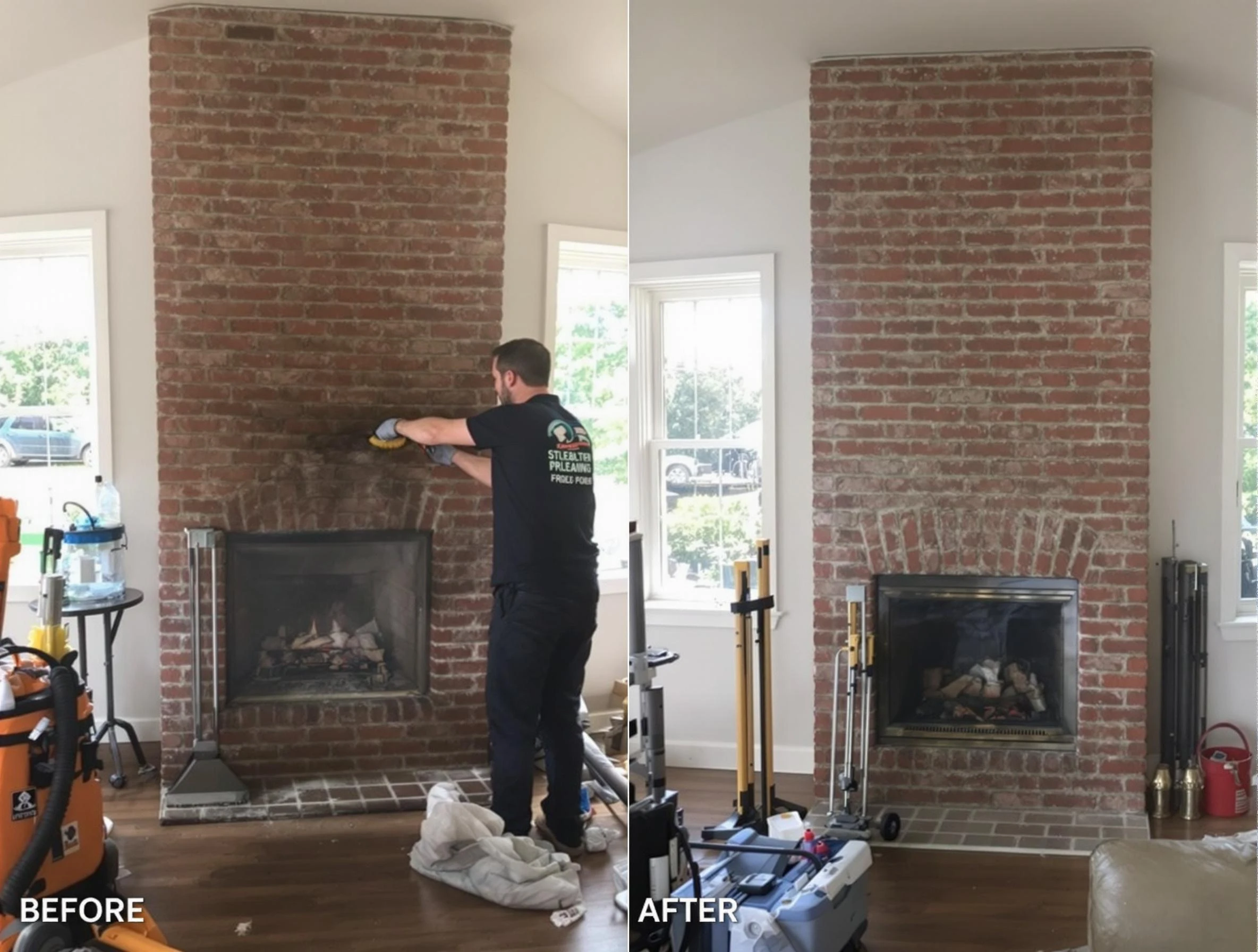 Finished chimney sweeping service by Midfield Chimney Sweep in Midfield, AL